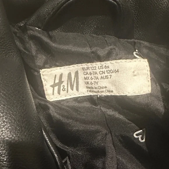H&M Black Kid’s Leather Jacket - Picture 2 of 2